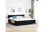 Syfax™ Letto A Molle Con Materasso Nero 200 X 200 Cm Tessuto