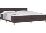Syfax™ Letto A Molle Con Materasso Marrone Scuro 200 X 200 Cm Tessuto
