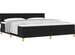 Syfax™ Letto A Molle Con Materasso Nero 200 X 200 Cm Tessuto