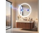 Wisfor Specchio Da Bagno A Led Con Altoparlante Bluetooth, Specchio Da Bagno 80×80 Cm Con Illuminazione A 3 Colori, Specchio Da Parete A Led Dimmerabile E Antiappannamento, Tocca