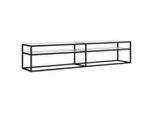 Syfax™ Mobile Porta Tv Marmo Bianco 200X40X40,5 Cm In Vetro Temperato