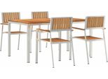 Syfax™ Set Da Pranzo Per Esterni 5 Pcs Marrone Legno Di Teak Solido