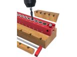 Guida Al Trapano Per La Lavorazione Del Legno Lega Di Alluminio 45�� Guida Al Trapano Blocco Di Punzonatura Strumento Di Localizzazione Del Foro Con Manicotti Di Foratura Da 3-12 Mm Per Il Tronco Rotondo Deck Carpenter Tool