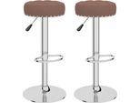 Syfax™ Sgabelli Da Bar 2 Pz Marroni In Tessuto
