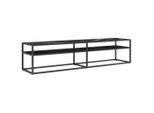 Syfax™ Mobile Porta Tv Marmo Nero 180X40X40,5 Cm In Vetro Temperato