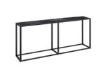Syfax™ Tavolo Consolle Marmo Nero 180X35X75,5 Cm In Vetro Temperato
