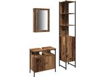 Syfax™ Set Di Mobili Per Il Bagno Con Lo Scaffale 3 Pcs Legno Vecchio