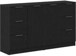 Syfax™ Credenza Rovere Nero 120 X 30 X 70 Cm Legno Multistrato