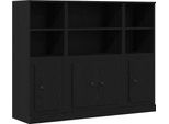 Syfax™ Credenza Rovere Nero 132 X 35,5 X 103,5 Cm Legno Multistrato
