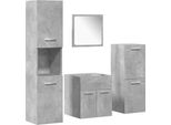 Syfax™ Set Mobili Da Bagno 4 Pz Grigio Cemento In Legno Multistrato