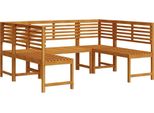 Syfax™ Set Panchina Da Giardino 5 Pcs Marrone Legno Di Acacia Massello