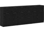 Syfax™ Credenza 3 Pcs Rovere Nero 181 X 30 X 70 Cm Legno Multistrato