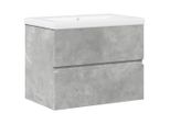 Syfax™ Set Mobili Da Bagno 2 Pz Grigio Cemento In Legno Multistrato