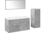 Syfax™ Set Mobili Da Bagno 4 Pz Grigio Cemento In Legno Multistrato