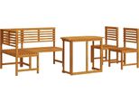 Syfax™ Set Panchina Da Giardino 4 Pcs Marrone Legno Massello Di Acacia