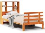 Syfax™ Letto Libreria Senza Materasso Marrone Cera 75X190 Cm In Pino