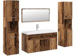Syfax™ Set Mobili Da Bagno 5 Pz Legno Antico In Legno Multistrato