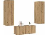 Syfax™ Mobili Tv A Parete 3 Pz Rovere Artigianale In Legno Multistrato