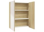 Syfax™ Armadietto A Specchio Per Bagno 60X15X75 Cm Mdf Bianco E Rovere