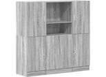 Syfax™ Set Di Mobili Da Cucina 3 Pz Grigio Sonoma In Truciolato
