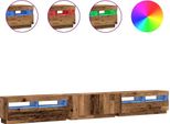 Syfax™ Mobile Porta Tv Con Led Legno Antico 300X35X40 Cm Truciolato