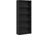 Syfax™ Libreria Rovere Nera 80X30X189 Cm In Legno Multistrato