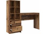 Syfax™ Scrivania Con Cassetto 2 Pcs Legno Vecchio