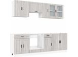 Syfax™ Set Mobili Da Cucina 8 Pz Kalmar Grigio Sonoma In Truciolato