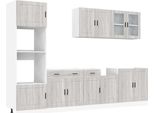 Syfax™ Set Mobili Da Cucina 7 Pz Kalmar Grigio Sonoma In Truciolato