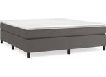 Syfax™ Struttura Letto A Rete A Molle Grigio 160X200 Cm In Pelle Finta