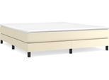 Syfax™ Struttura Letto A Rete A Molle Crema 160X200 Cm In Pelle Finta