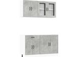Syfax™ Set Mobili Da Cucina 4 Pz Kalmar Grigio Cemento In Truciolato