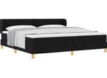 Syfax™ Letto A Molle Con Materasso Nero 200 X 200 Cm Tessuto