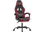Syfax™ Sedia Da Gaming Con Poggiapiedi Nero E Rosso Vino In Pelle Finta