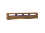 Syfax™ Mobile Porta Tv Con Luci Led Rovere Fumo 210X35X40 Cm