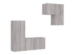 Syfax™ Mobili Tv A Muro 4Pz Grigio Sonoma In Legno Multistrato