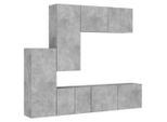 Syfax™ Mobili Tv A Muro Con Led 5Pz Grigio Cemento Legno Multistrato