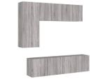 Syfax™ Mobili Tv A Muro 5Pz Grigio Sonoma In Legno Multistrato