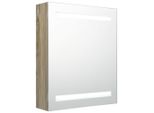 Syfax™ Armadietto Bagno Con Specchio E Led Rovere 50X14X60 Cm