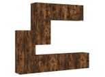 Syfax™ Mobili Tv A Muro 5Pz Rovere Fumo In Legno Multistrato