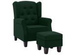 Syfax™ Poltrona Con Poggiapiedi Verde Scuro In Tessuto