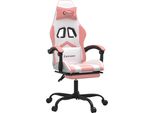 Syfax™ Sedia Da Gaming Con Poggiapiedi Bianco E Rosa In Pelle Finta