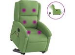 Syfax™ Poltrona Alzapersona Massaggi Elettrica Verde Chiaro Velluto