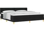 Syfax™ Letto A Molle Con Materasso Nero 200 X 200 Cm Poliestere