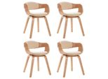 Syfax™ Sedie Da Pranzo 4 Pz In Legno Curvato E Pelle Finta