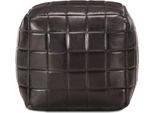 Syfax™ Pouf Nero 40X40X40 Cm In Vera Pelle Di Capra