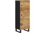 Syfax™ Credenza Con 3 Ante 40X33X110 Cm Legno Massello Mango E Ferro