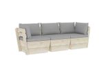 Syfax™ Divano Da Giardino A 3 Posti Su Pallet Con Cuscini Legno Abete