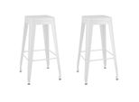 Syfax™ Sgabelli Da Bar Impilabili 2 Pz Bianchi In Metallo