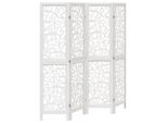 Syfax™ Divisorio Ambienti 4Pannelli Bianco Legno Massello Di Paulownia